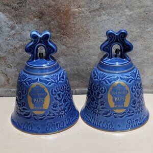Bing & Grondahl Basilica Di San Pietro 1975 Roma Annual Bells Blue Porcelain Gol